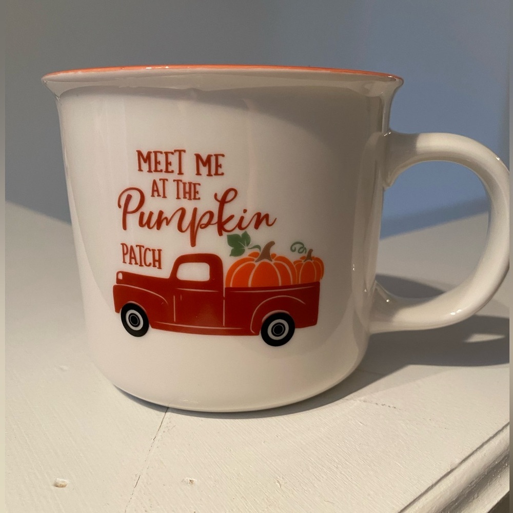 Pumpkin Patch Mug with Red and Orange Design
